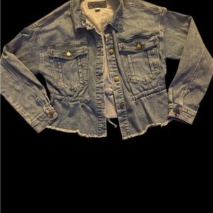 Maurices Distressed Blue Jean Jacket